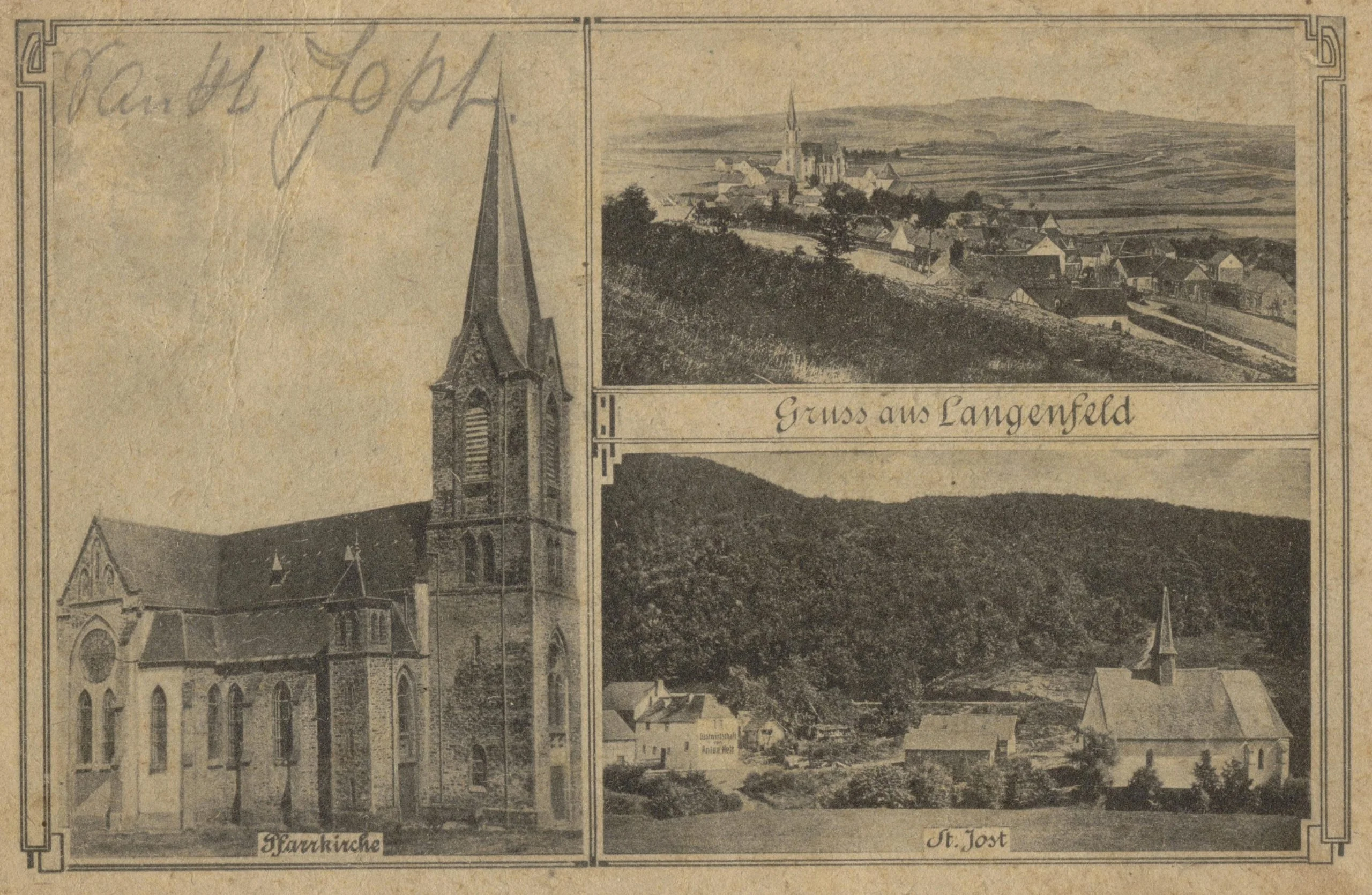 Historische Postkarte - Pfarrkirche St. Quirinus