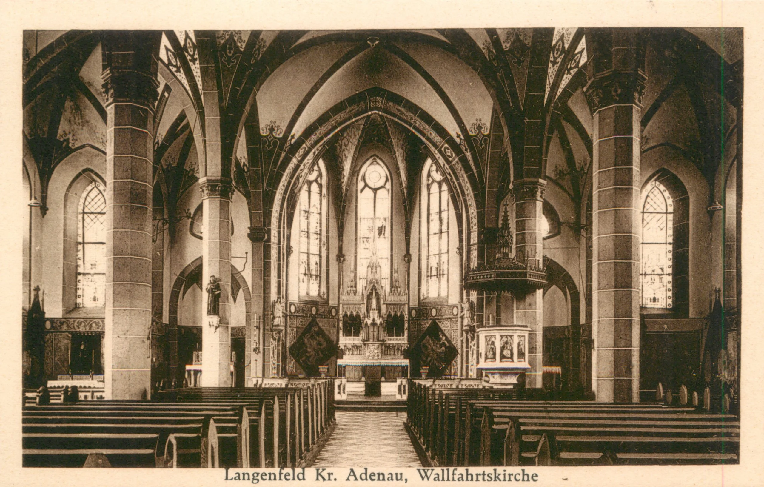 Historische Postkarte - Pfarrkirche St. Quirinus